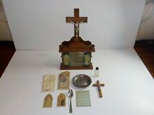 Antique Koenig Bros? Stations Of The Cross Last Rights Box Holy Water Bottle picture