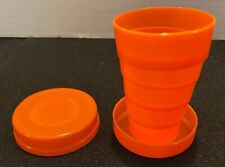 Vintage Small (3 Inch) Orange Collapsible Plastic Drinking Glass picture