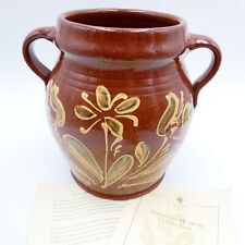 Rockdale Union Stoneware Redware Crock Tulip Flower American Museum Collection picture