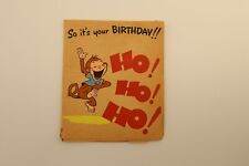 Vintage Cute Monkey Happy Birthday Jumbo Fold-Out Barker Card c.1940's picture