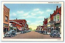 c1940's Street Building Classic Car Side Park Traverse City Michigan MI Postcard picture