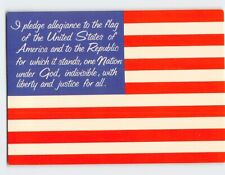 Postcard Pledge of Allegiance with American Flag picture