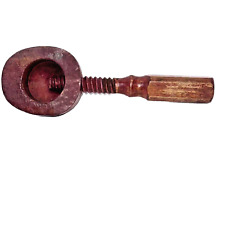 Antique Handmade Wooden Screw Type Nutcracker picture
