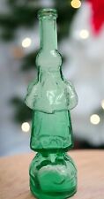 Vtg M G Husted Belsnickle Style Green Glass Figural Santa Claus Bottle 12.25