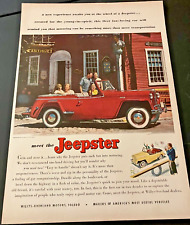 1948 Willys Jeepster in Nantucket - Vintage Original Color Print Ad / Wall Art picture