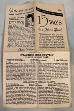 Betty Crocker’s VTG First Edition “15 Ways To A Man’s Heart” Recipe Foldout  picture