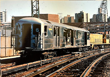 5x7 COLOR PHOTO NYC SUBWAY R-62a 1909 ON #4 WRECKED at 207 ST YARD MAR. 19, 2001 picture