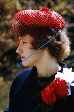 1962 5X 35mm Slides Young Woman Well Dressed Beautiful Hat Corsage #1233 picture