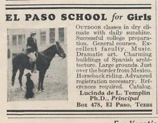 Magazine Ad - 1928 - El Paso school for girls - El Paso, TX picture