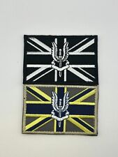 UK Flag British Black and White SAS 2 PIECE HOOK PATCH 3x2 picture