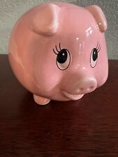 Vintage Ceramic Piggy Bank Pink Pig Anthropomorphic picture