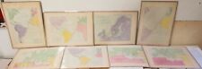 Superb Lot 7 1875 French Produced Colour Lithographs Maritime / Shipping Routes. picture