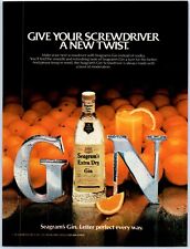 Seagram's Extra Dry Gin GIVE YOUR SCREWDRIVER A NEW TWIST 1983 Print Ad 8