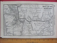 1890 SEPT SEATTLE LAKE SHORE & EASTERN RAILROAD ORIGINAL SYSTEM MAP WASHINGTON picture