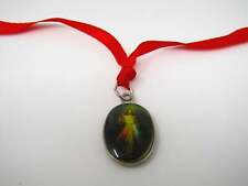 Vintage Christian Necklace: Jesus Excellent Design Red Ribbon picture