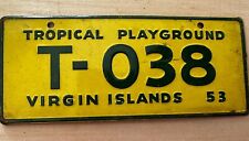 Vintage 1950s HTF Cereal Box Premium License Plate Virgin Islands picture