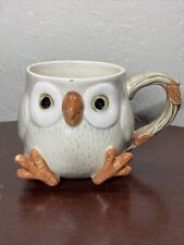 Vintage Fitz and Floyd Spotted Owl Ceramic Coffee Cup Mug Hand Painted  picture