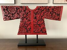 REPLICA VINTAGE TANG DYNASTY CHINESE WEDDING DRESS JACKET IN RED RESIN LACQUER picture