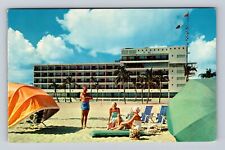 Ft Lauderdale FL-Florida, Enjoying Beach, Yankee Clipper Hotel, Vintage Postcard picture