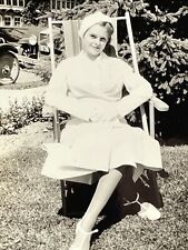 YD Photograph 1935 Beautiful Woman Pretty Lovely Young Lady Lounge Chair  picture