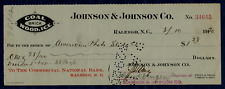 RARE “North Carolina Senator” Josiah Bailey Hand Signed Check Dated 1920 picture