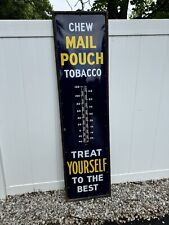 Vintage Mail Pouch Tobacco Porcelain Thermometer 6 Ft Original Minty Working picture