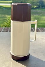 Vintage 70s Brown & Ivory Thermos picture