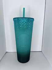 New Starbucks 2022 Waxberry Mint Green Ombre Studded Venti Tumbler 24oz picture