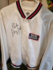 Vintage 90s George Strait Autographed Tour Jacket Red/White Men's XL picture