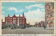 Main Street Anderson South Carolina 1935 Postcard picture