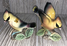 Vtg Yellow Cardinal Bird Salt & Pepper Shakers Japan Souvenir With Cork Stoppers picture