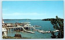 VINALHAVEN, ME Maine ~ FOX ISLAND PIER & Docks Boats c1960s Knox County Postcard picture