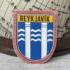 Vintage Patch Reykjavik Iceland Coat of Arms Souvenir Sew On Cloth Badge picture