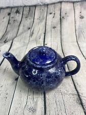 Cobalt Blue Marble Pattern Teapot picture
