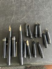 2 Vintage Osmiroid Copperplate Fountain Pen Easy Change + 10 Tips Black Gold picture