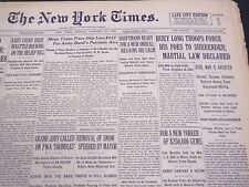 1935 JANUARY 27 NEW YORK TIMES - HUEY LONG TROOPS FORCE FOES SURRENDER - NT 4377 picture