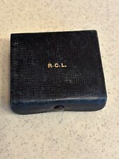 Vintage Leather Trinket Box With Snap Closure-R.C.L. on Top picture