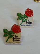 The Butchart Gardens Souvenir Lapel Hat Jacket Pin Lot Of 2 Victoria Canada picture
