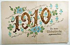 1910 German New Year's Postcard: Die besten Glückwünsche zum neuen Jahre 1910 picture