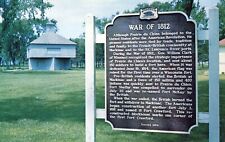 War Of 1812 Prarie Du Chien Wisconsin Historical Marker Vintage Chrome Post Card picture