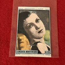 Rare  1930s Era Artistas De Cine CONCHITA MONTENEGRO Tobacco Card  #23 Card VG picture