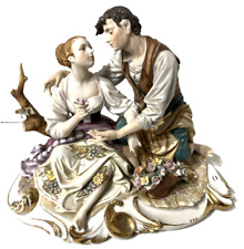 Elaborate Capodimonte Italian Porcelain Statue Figurine Lovers 11