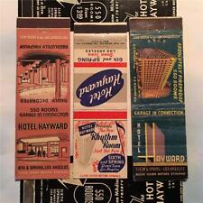 Vtg The HOTEL HAYWARD Los Angeles Matchbook Cover Lot 5 MCM CA 6th Spring Rare picture