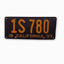 Authentic 1933 California License Plate Pair Set Antique Old Number Vintage picture