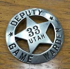 Vintage Antique Obsolete Deputy Game Warden State Of Utah Badge picture