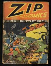 Zip Comics #25 Fair 1.0 Steel Sterling and Black Jack Appearances Archie 1942 picture