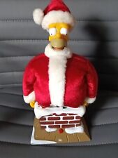 Homer Simpson Holiday Santa Claus Plush Animated 2004 Gemmy 11” Talking picture