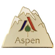 Vintage Aspen Snowmass Ski Resort Mountain Peak Travel Souvenir Pin picture
