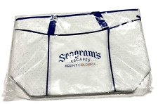 SEAGRAM'S Escapes Insulated White Blue Beach Carrying Tote Cooler Bag NEW picture
