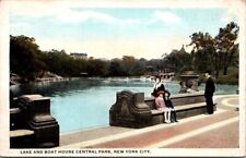 Postcard Lake and Boat House Central Park New York City picture